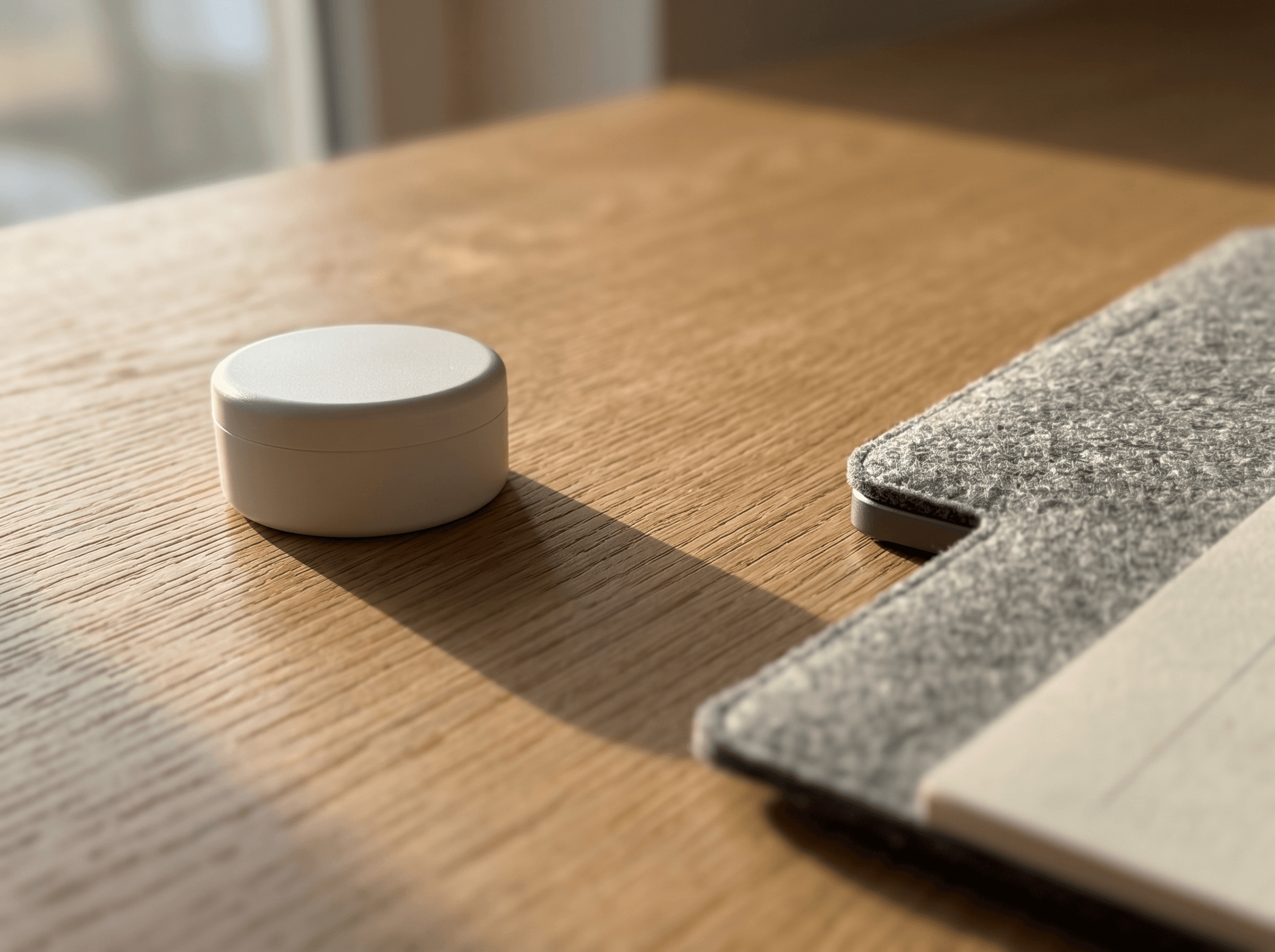 Propellon Beacon placed on a wooden desk