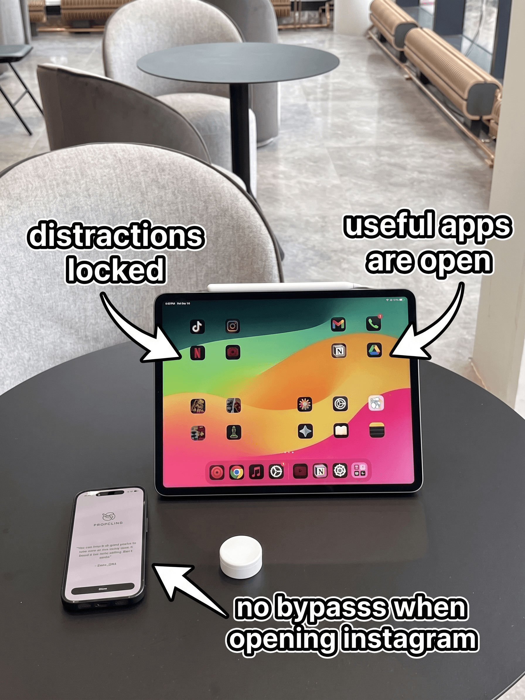 Propellon keeps useful apps open while distracting apps lock